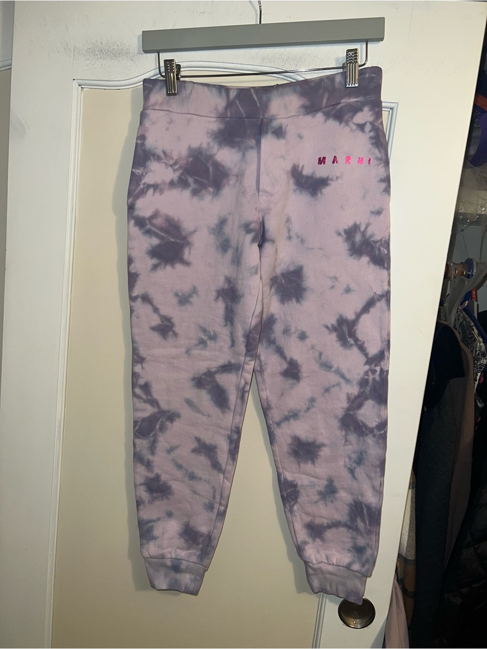 NWT Marni Kids Pantaloni Jogger Lilla Effetto Tie Dye in Violet